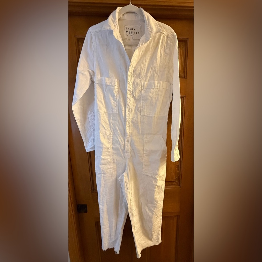 Frank & Eileen Northern Ireland White Jumpsuit Size M - Picture 2 of 8